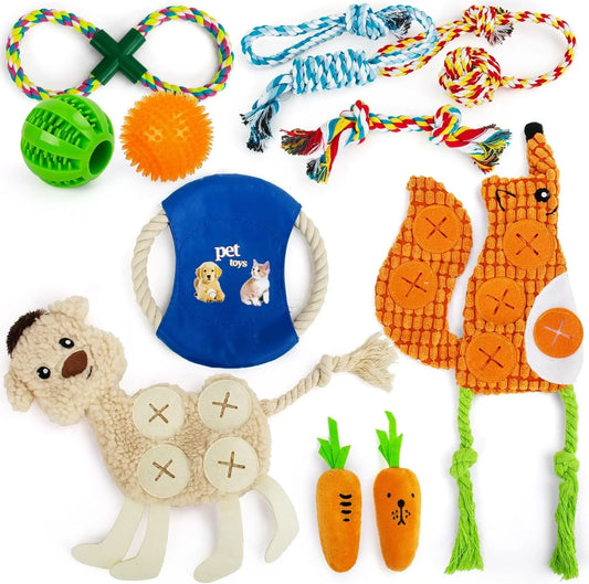 11-Piece Dog Toy Set – Chew Rope & Balls for Small to Large Dogs
