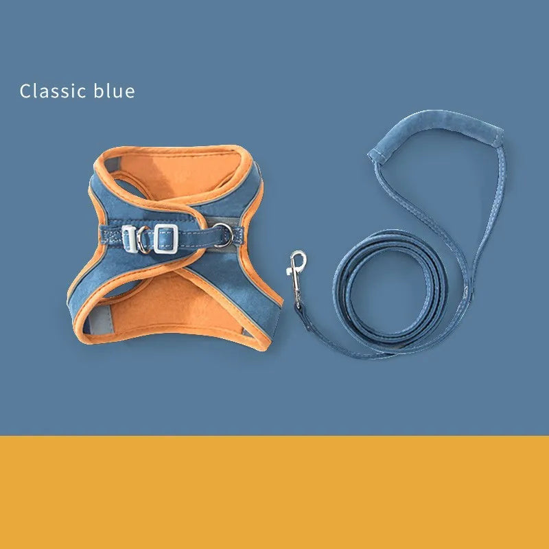 Comfort-Fit Colour Block Vest Harness and Leash