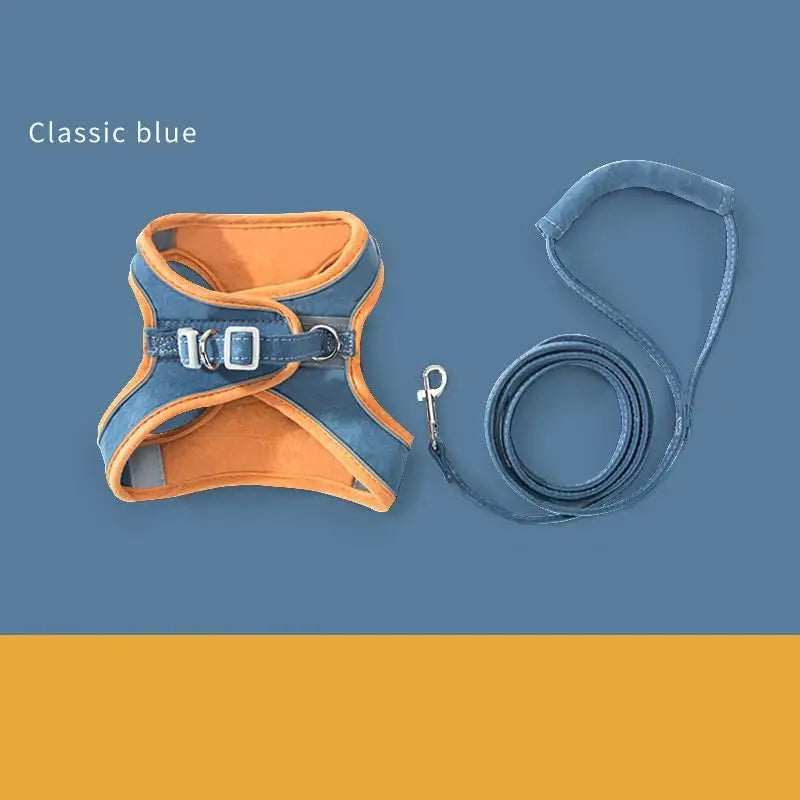 Comfort-Fit Colour Block Vest Harness and Leash