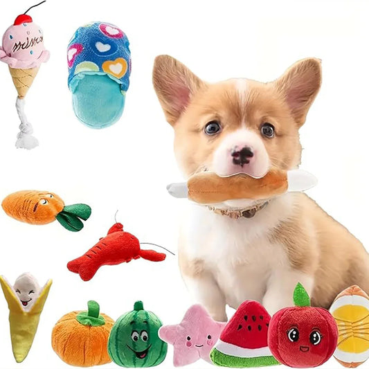 12-Piece Dog Toy Set with Squeaky Toys & Carry Bag – Interactive Chew Toys for Small & Medium Dogs