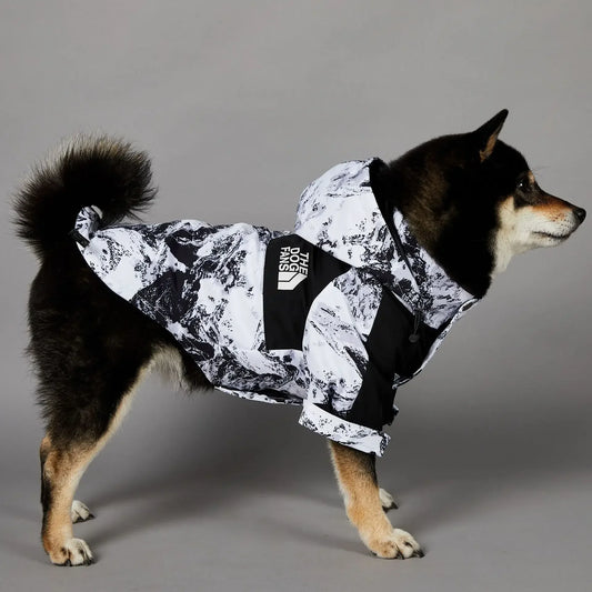 Camo Windproof Dog Face Raincoat – Hoodie for Small & Large Dogs