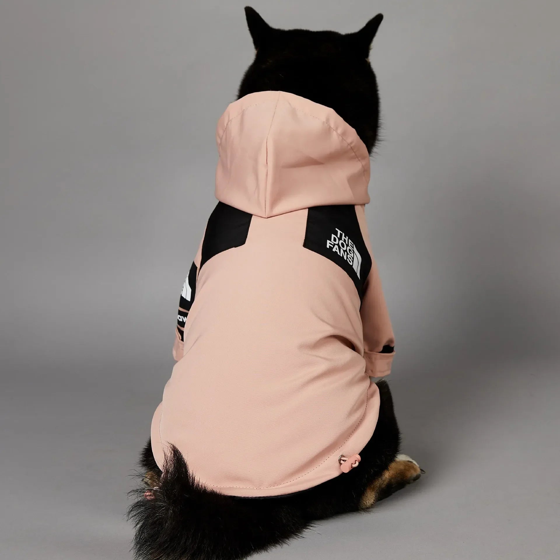Pink Dog Face Raincoat with a Windproof Hood for Small and Large Dogs