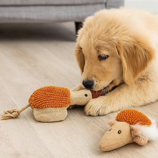 Soft Squeaky Dog Chew Toy – Honking Duck & Mouse Plush Interactive Pet Toy for Dogs