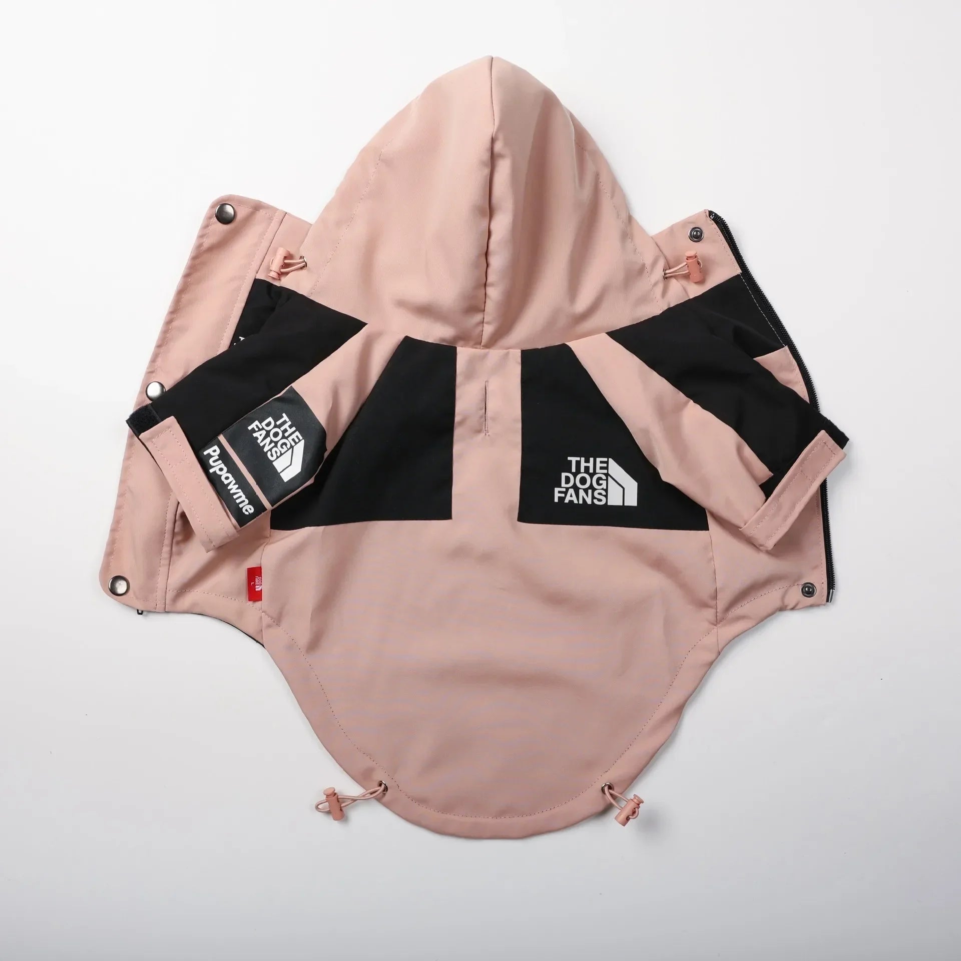 Pink Dog Face Raincoat with a Windproof Hood for Small and Large Dogs