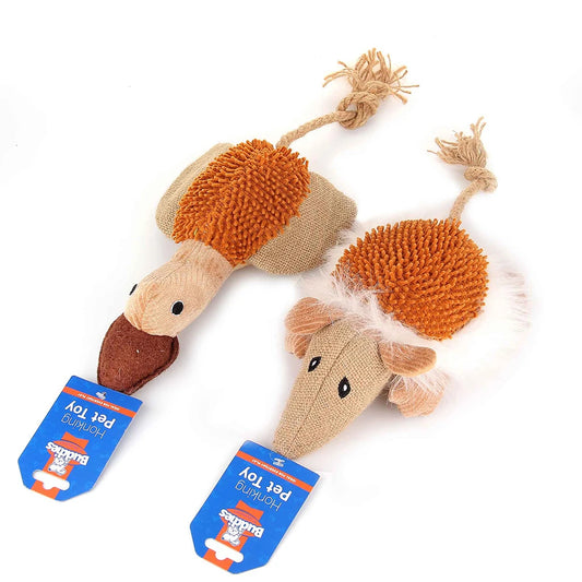 Soft Squeaky Dog Chew Toy – Honking Duck & Mouse Plush Interactive Pet Toy for Dogs