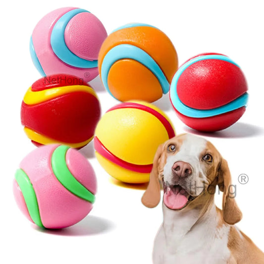 6-Pack Squeaky Dog Ball Toys – Interactive TPR Chew Toys for Teeth Cleaning & Play