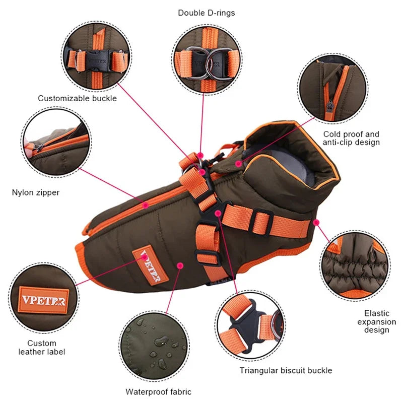 Waterproof Winter Warmner Puppy Jacket for Smaller Dogs