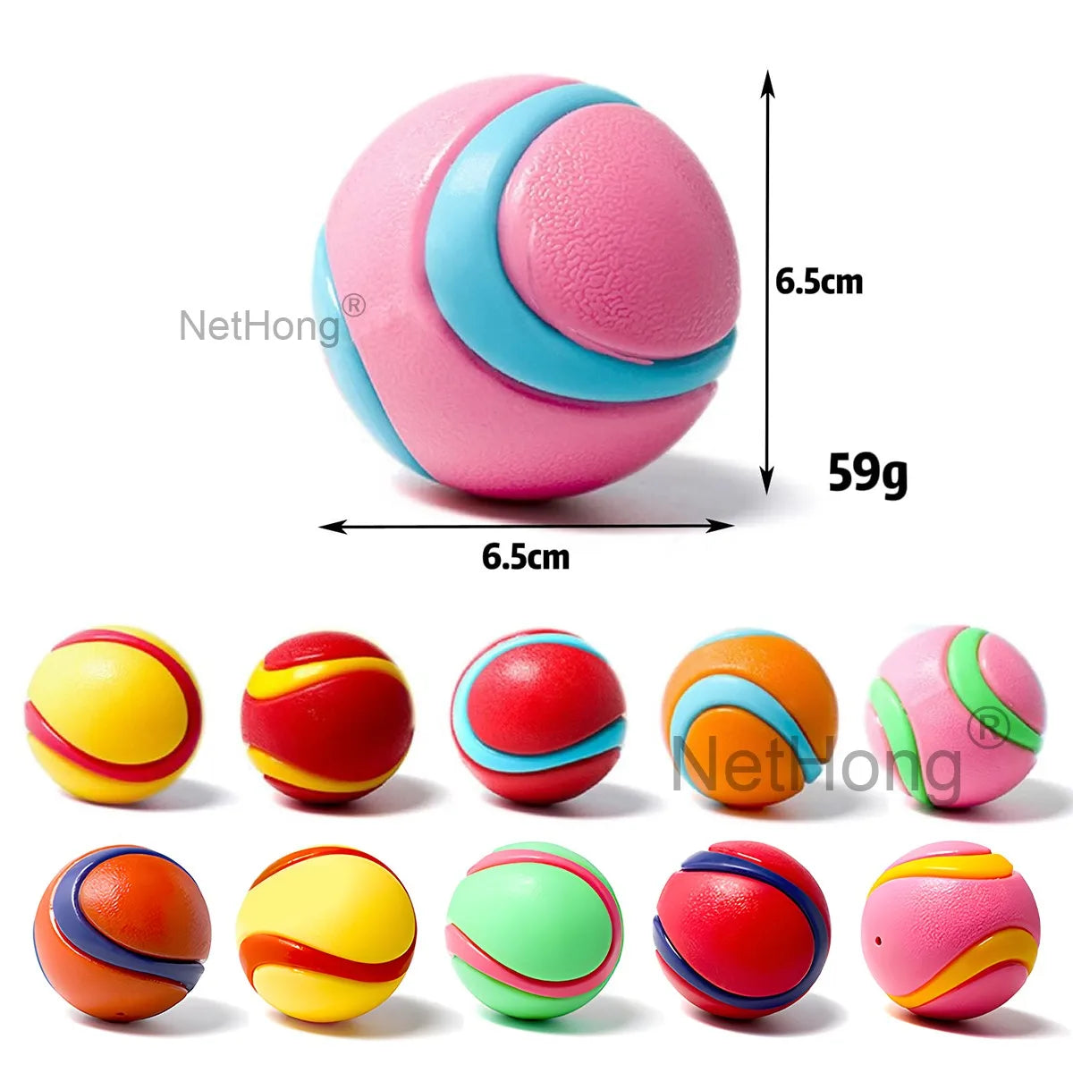 6-Pack Squeaky Dog Ball Toys – Interactive TPR Chew Toys for Teeth Cleaning & Play